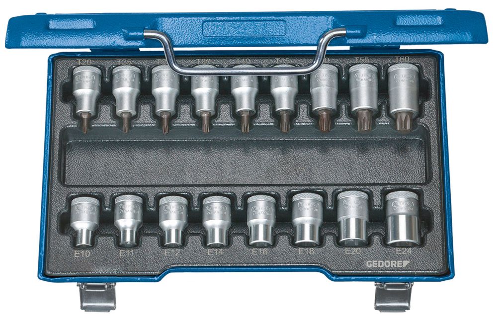 Produktbild GEDORE Schraubendreher-Satz 1/2" 17-tlg Innen+Außen-TORX