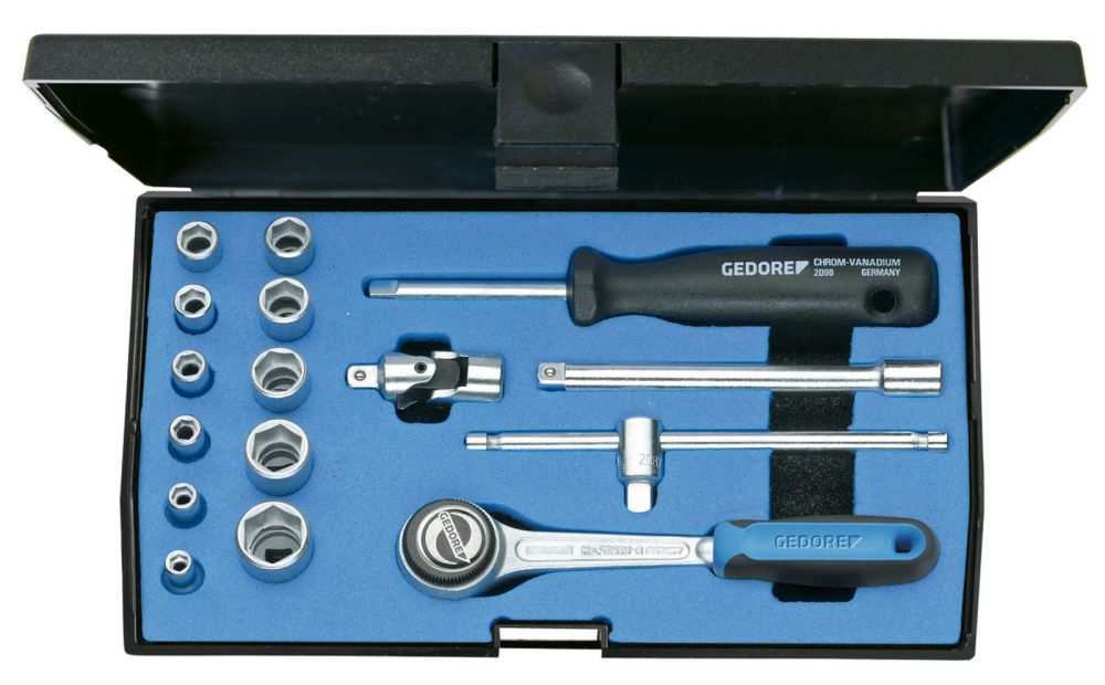 Produktbild GEDORE Steckschlüssel 1/4 Zoll 16 Teile 6 kant 4 bis 13 mm
