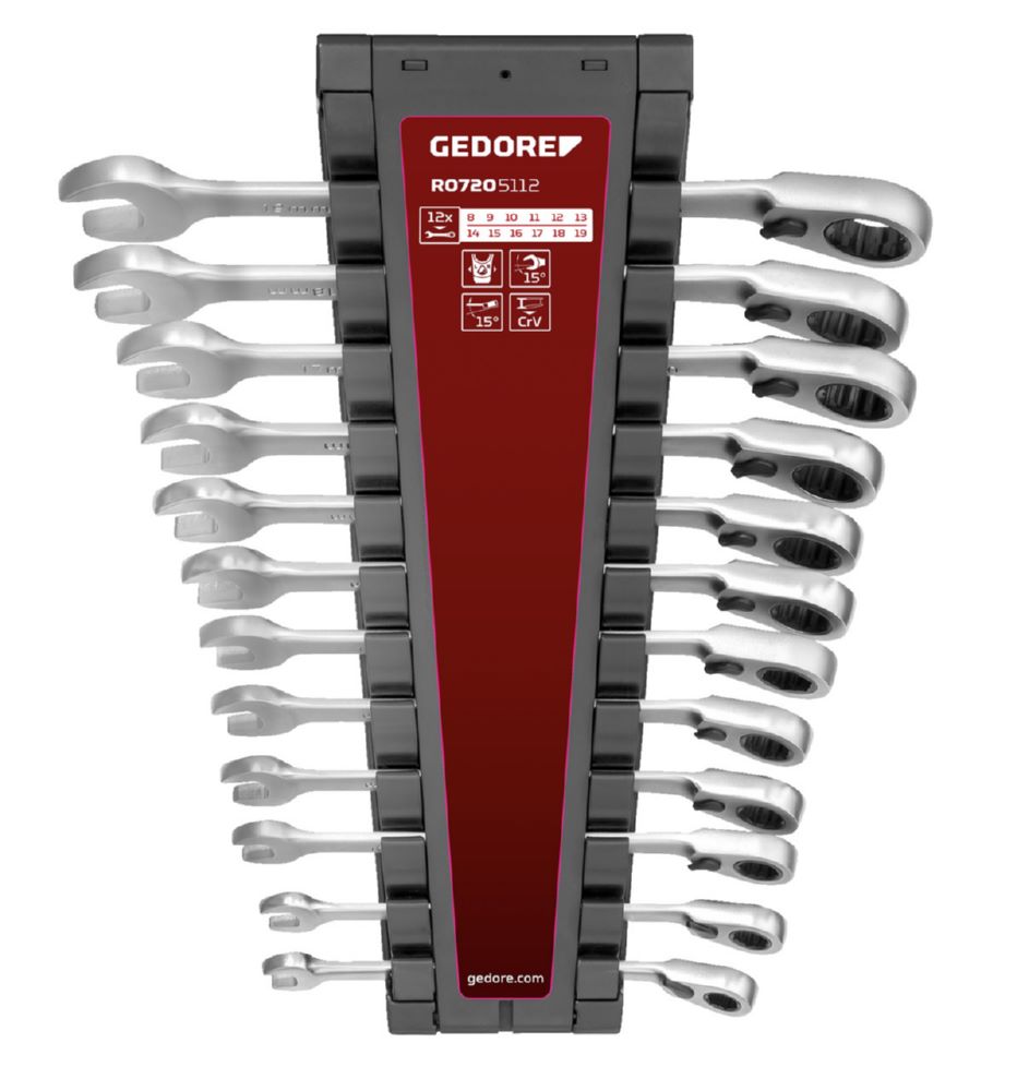 Produktbild GEDORE Ringratschenmaulschlüssel Satz 12 teilig R07205112