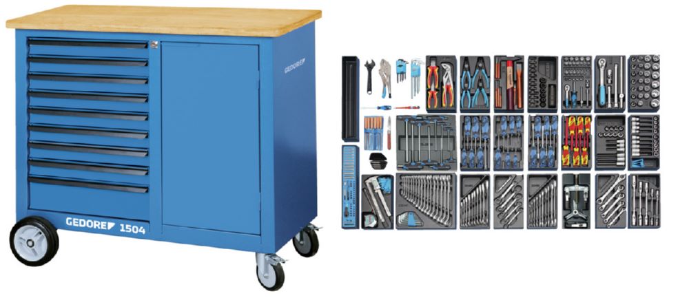 Produktbild 1504 EU Rollwerkbank mit Sortiment bild 38