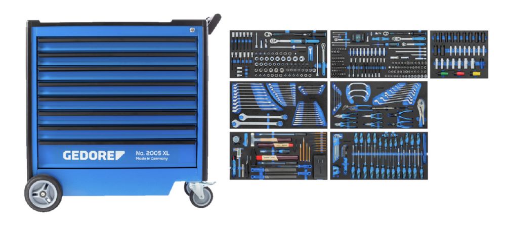Produktbild 2005 XL-S-466 Werkzeugwagen mit PKW Sortiment 466-teilig bild 2