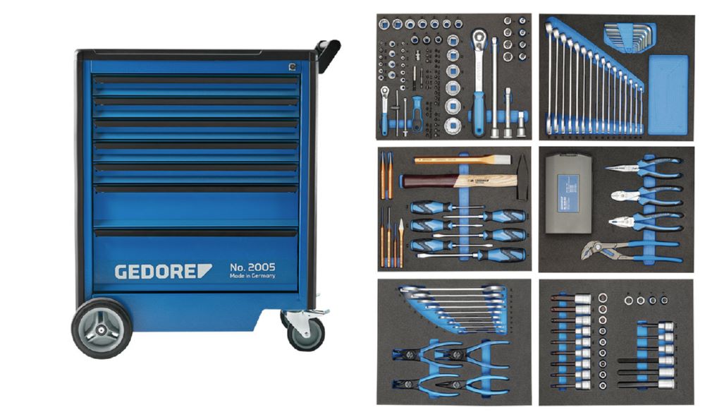 Produktbild GEDORE Werkzeugwagen mit 190-teilig Werkzeugsortiment 2005-TS-190
