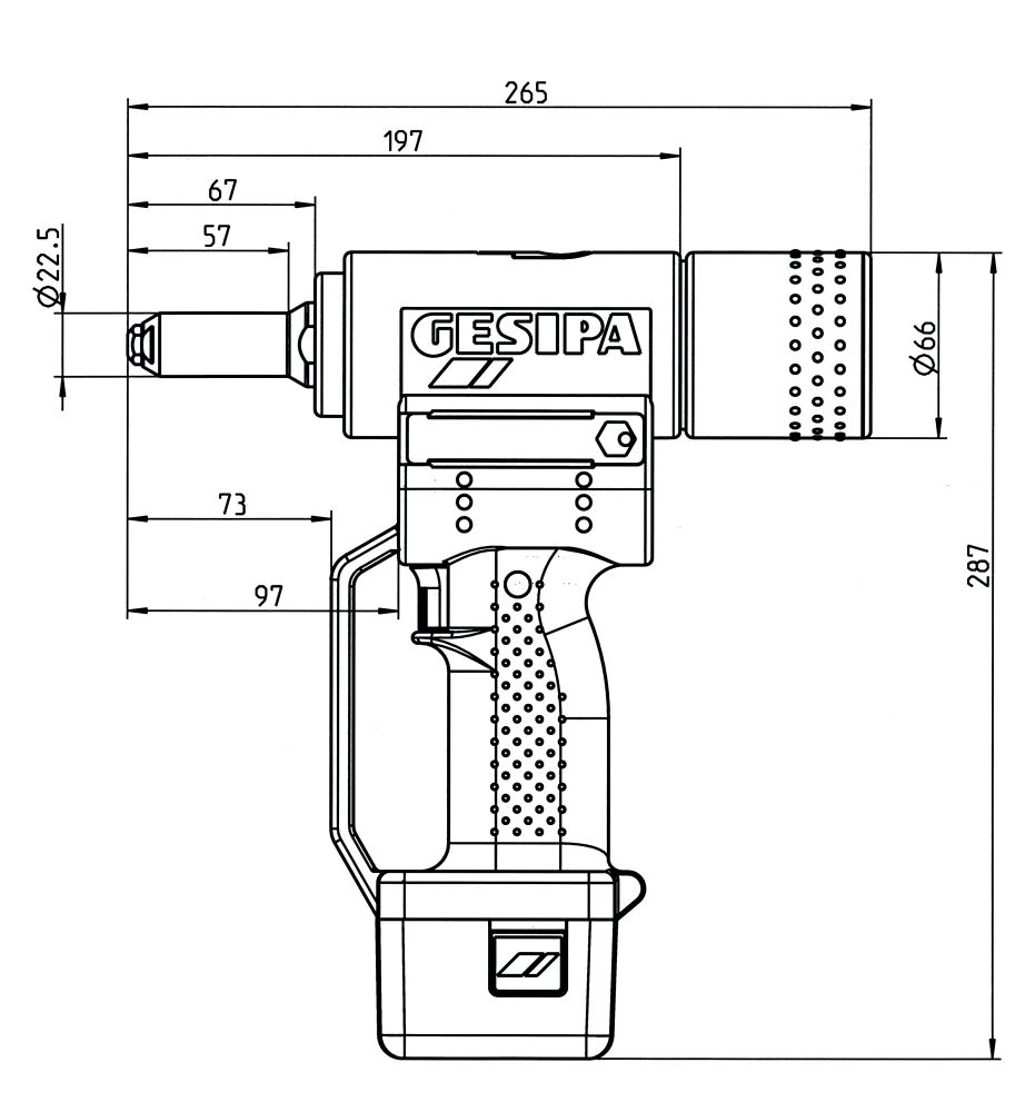 Produktbild GESIPA Blindniet-Setzgerät AccuBird (mit 1 Li-Ion Akku 1,3 Ah / Ladegerät im Karton) bild 2