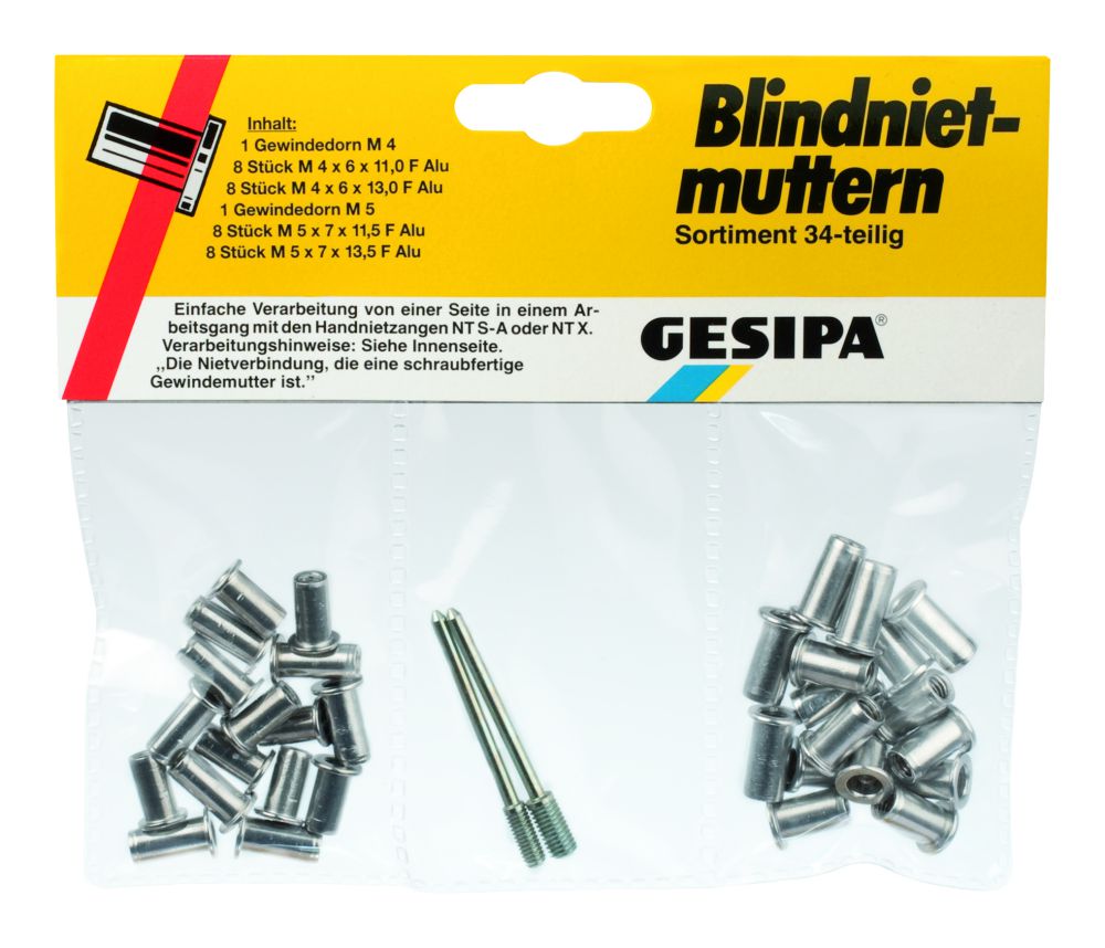Produktbild GESIPA Blindnietmuttern-Sortiment (34-teilig)