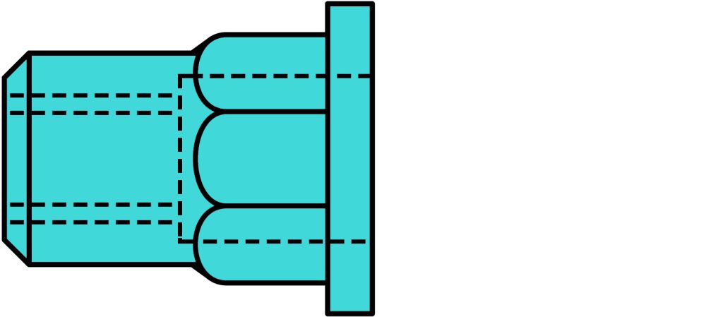 Produktbild GESIPA Blindnietmuttern Teilsechskant A2-Edelstahl M5 x 7 x 12, 500 St.