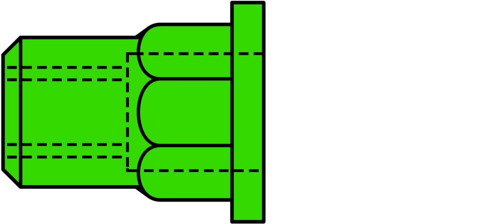 Produktbild GESIPA Blindnietmuttern Teilsechskant A4-Edelstahl M4 x 6 x 11, 500 St.