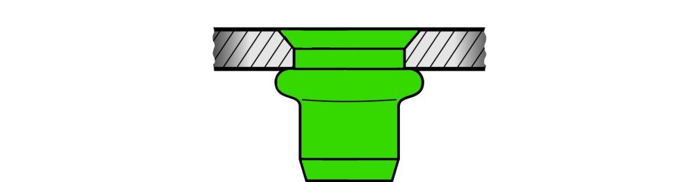 Produktbild GESIPA Blindnietmuttern A4-Edelstahl Senkkopf M 8 x 11 x 18,5, 100 St. bild 2