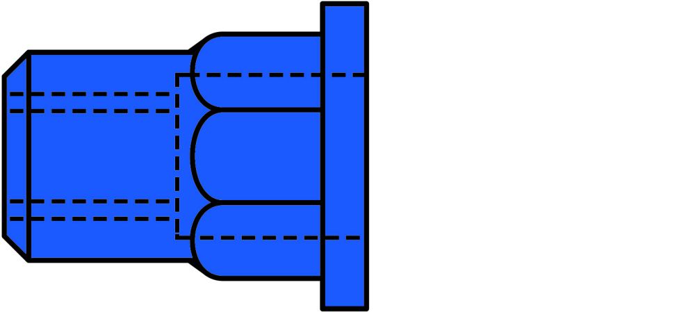 Produktbild GESIPA Blindnietmuttern Teilsechskant Stahl M 5 x 7 x 12, 500 St.