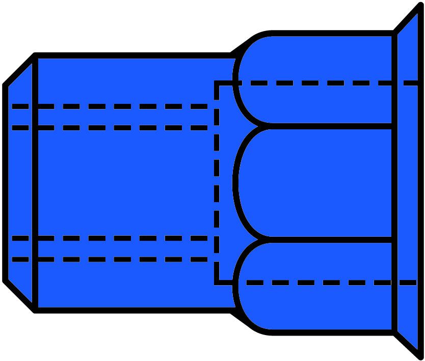Produktbild GESIPA Blindnietmuttern Teilsechskant Stahl Kleinkopf M 4 x 6 x 11, 500 St.
