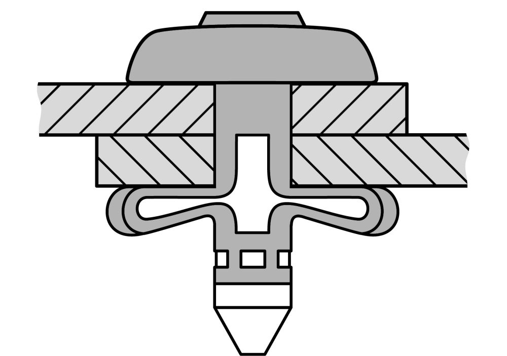 Produktbild GESIPA BULB-TITE Blindniete Alu/Alu Grosskopf 7,7 x 27,7 K 19 EPDM, 100 St.