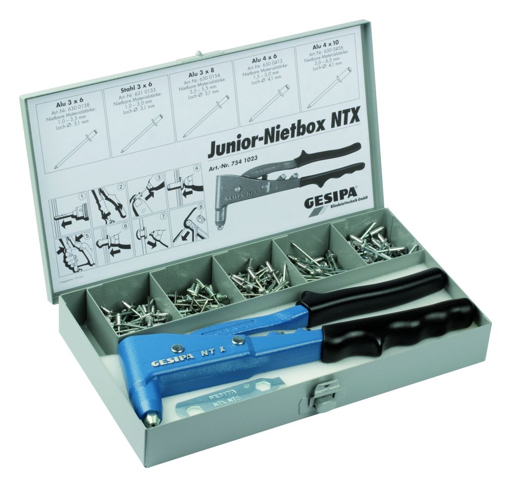 Produktbild GESIPA Junior-Box mit PolyGrip-Blindnieten