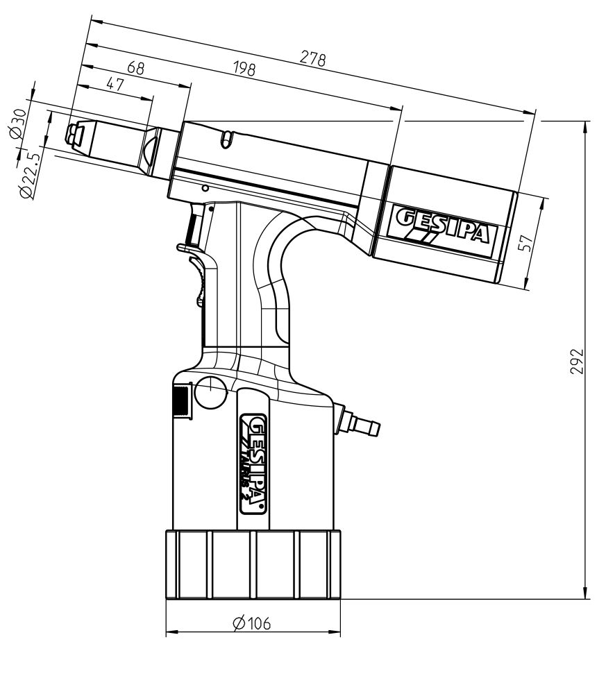 Produktbild GESIPA Blindniet-Setzgerät TAURUS 2 mit Andrückauslösung bild 2