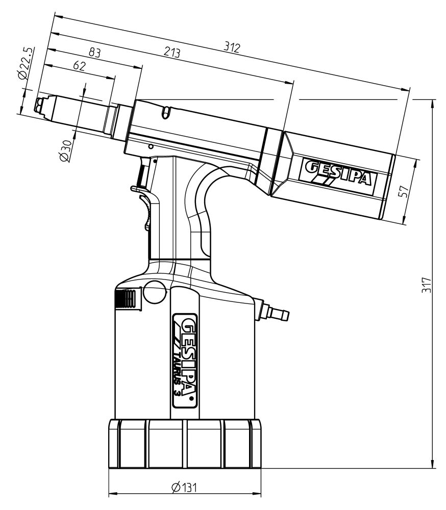Produktbild GESIPA Blindniet-Setzgerät TAURUS 3 mit Andrückauslösung bild 2