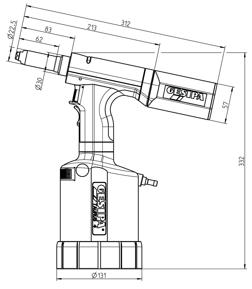 Produktbild GESIPA Blindniet-Setzgerät Taurus 4 mit Andrückauslösung bild 2