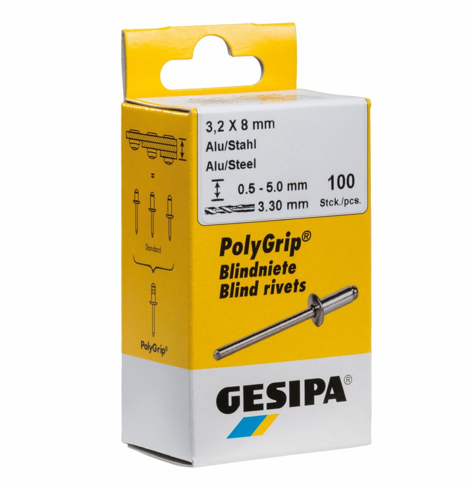Produktbild GESIPA Blindniete PolyGrip A2 Edelstahl 4,8 x 10 Mini Pack