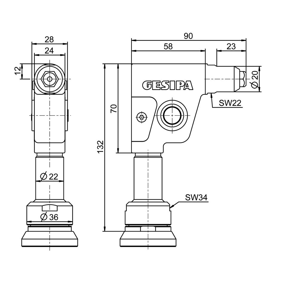 Produktbild GESIPA Winkelkopf 90 Grad compact für TAURUS 1 und 2 bild 2