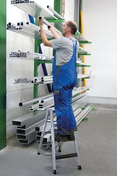 Produktbild Günzburger Alu Stehleiter 250 kg clip-step R13 beidseitig begehbar 2 x 4 Stufen bild 4