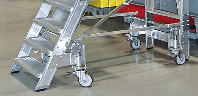 Produktbild Günzburger Aluminium Plattformtreppe fahrbar 45 Grad 17 Stufen 600 mm breit bild 2