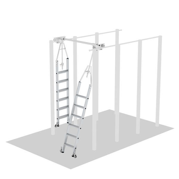 Produktbild Günzburger Aluminium Regalleiter für Doppelregal drehbar mit 9 Stufen bild 4