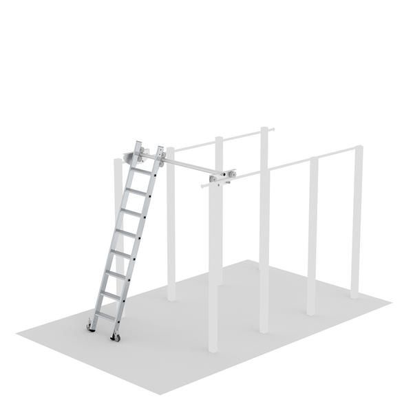 Produktbild Günzburger Aluminium Regalleiter für Doppelregal seitlich verschiebbar mit 7 Stufen bild 2