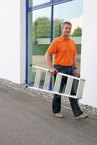 Produktbild Günzburger Aluminium Stehleiter beidseitig begehbar 2 x 14 Stufen bild 6