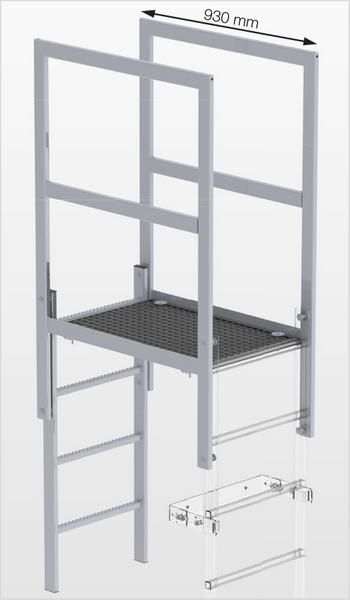 Produktbild Günzburger Attika Überstieg Alu blank für Steigleitern in Sonderlängen 1,40 Meter