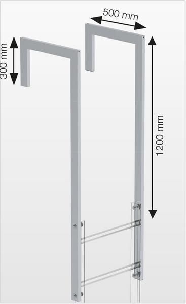 Produktbild Günzburger Ausstiegsholm abgewinkelt Alu eloxiert für Steigleitern