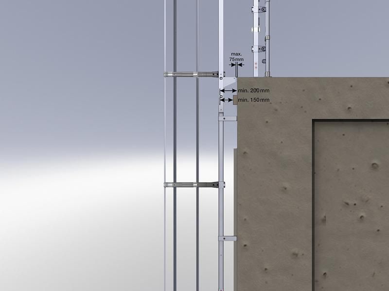 Produktbild Günzburger Einzügige Steigleiter mit Rückenschutz Steighöhe 6,44 m Alu blank bild 6