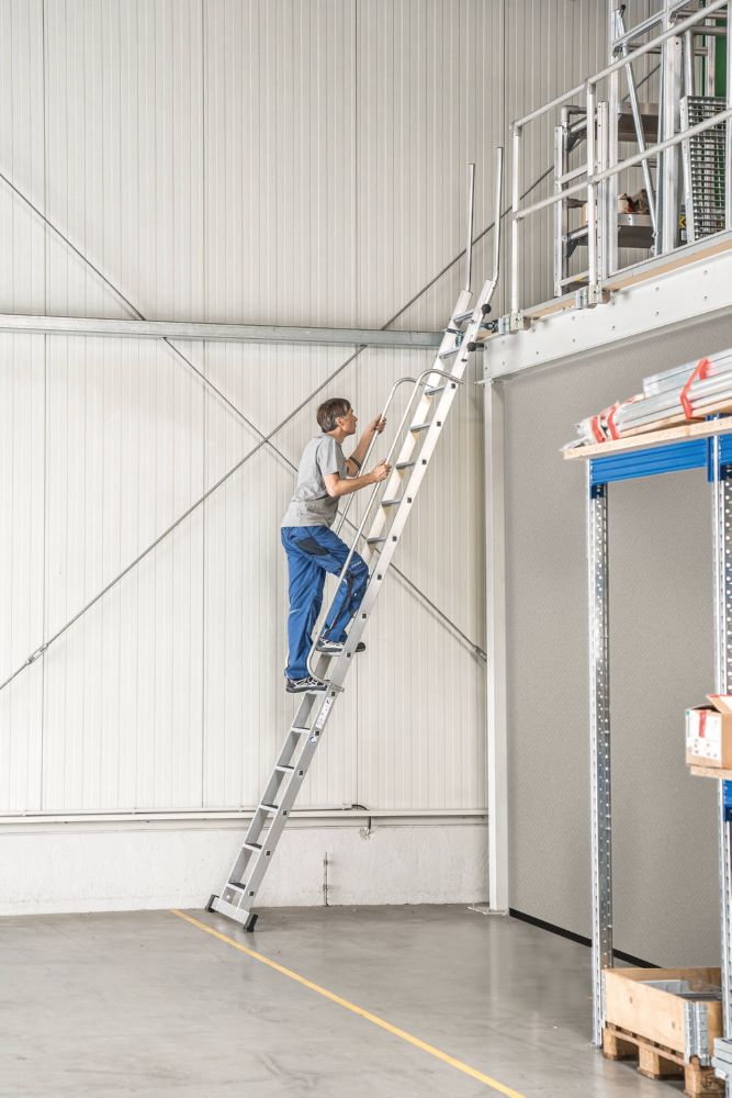 Produktbild Günzburger Geschossleiter Anlegeleiter mit 14 Stufen Aluminium bild 2