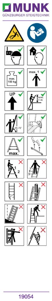 Produktbild Günzburger Aufkleber 19054 für Stufen Mehrzweckleiter