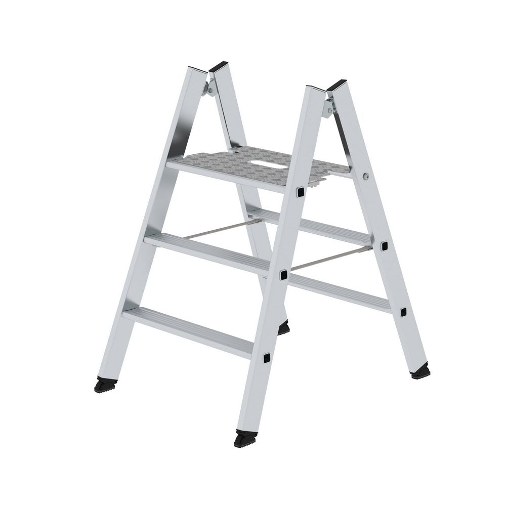Produktbild Günzburger Klapptritt beidseitig begehbar Alu natur 3 Stufen