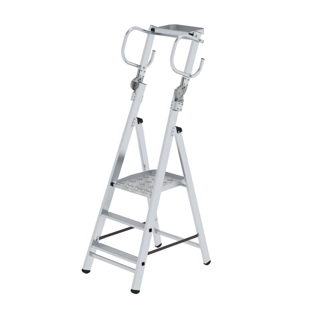 Produktbild Günzburger Plattformleiter steckbar mit klappbaren Griffen Aluminium