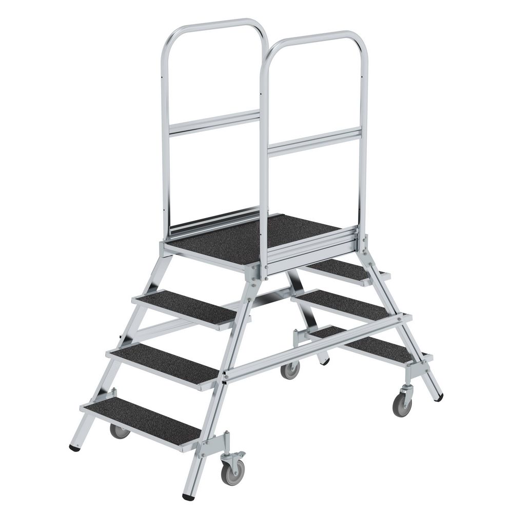 Produktbild Günzburger Podesttreppe 4 Stufen beidseitig begehbar mit Federrolle