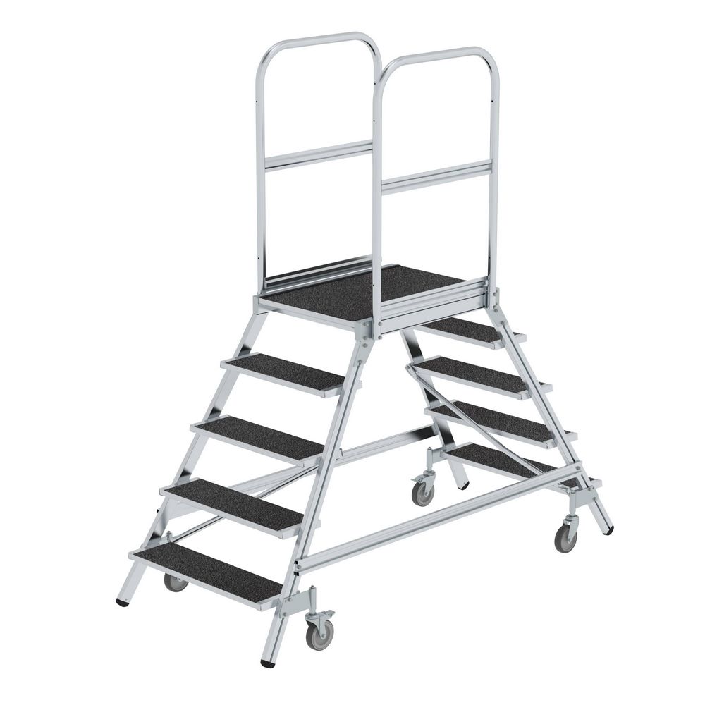 Produktbild Günzburger Podesttreppe 5 Stufen beidseitig begehbar mit Federrolle