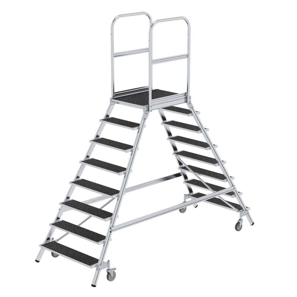 Produktbild Günzburger Podesttreppe 8 Stufen beidseitig begehbar mit Federrolle