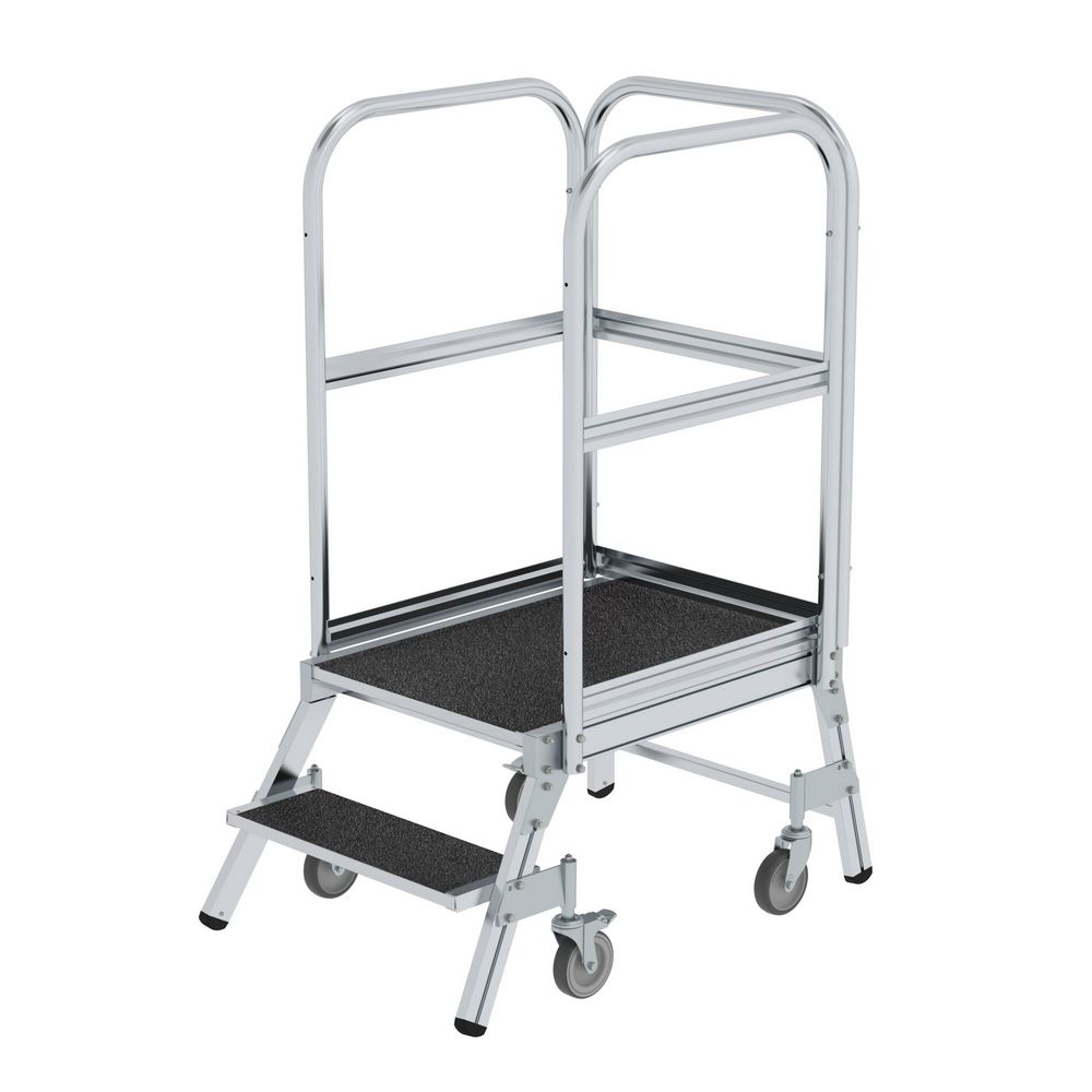 Produktbild Günzburger Podesttreppe 2 Stufen einseitig begehbar mit Federrollen