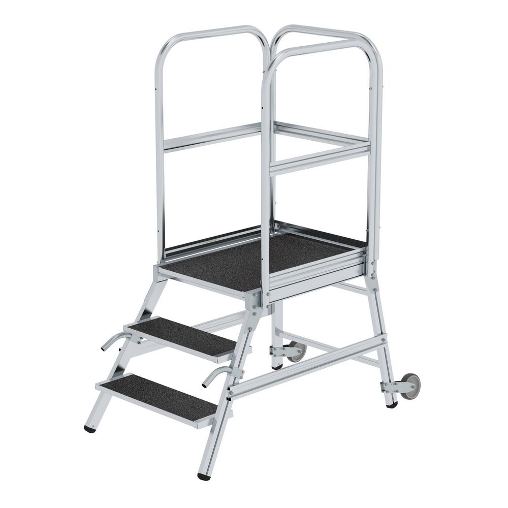 Produktbild Günzburger Podesttreppe 3 Stufen einseitig begehbar mit Rollen und Griffen