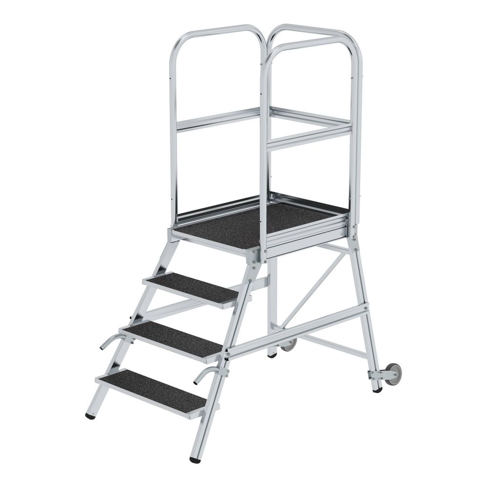 Produktbild Günzburger Podesttreppe 4 Stufen einseitig begehbar mit Rollen und Griffen