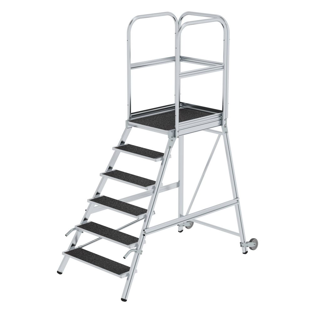 Produktbild Günzburger Podesttreppe 6 Stufen einseitig begehbar mit Rollen und Griffen