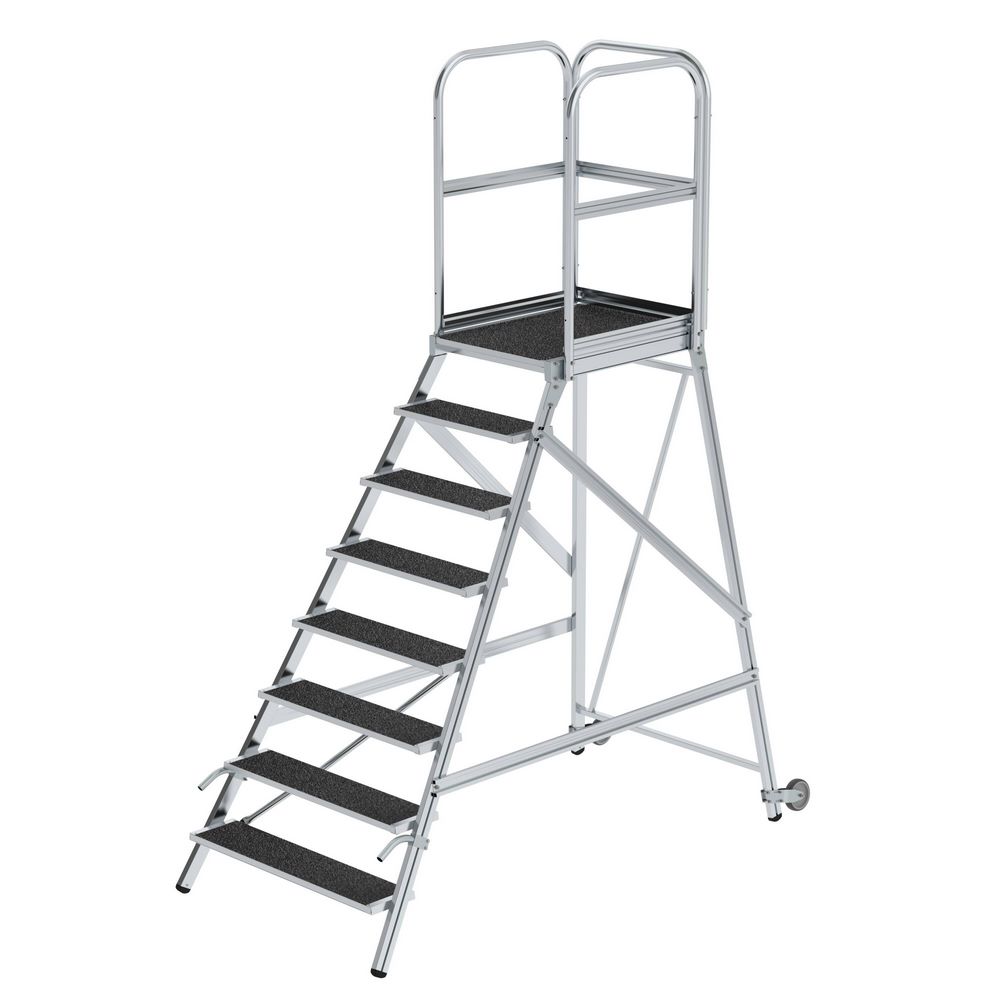 Produktbild Günzburger Podesttreppe 8 Stufen einseitig begehbar mit Rollen und Griffen