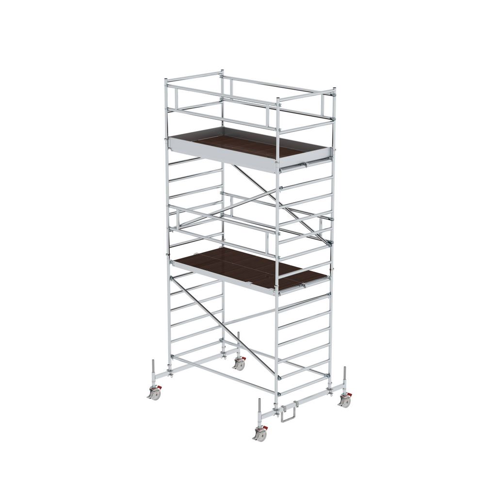 Produktbild Günzburger Rollgerüst 1,35 x 2,45 m mit Fahrbalken Doppel-Plattform Plattformhöhe 4,35 m