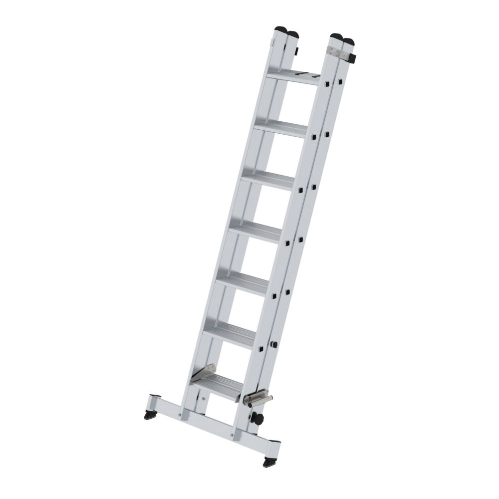 Produktbild Günzburger Stufen Schiebeleiter 2 teilig mit nivello Traverse 2 x 7 Stufen bild 2