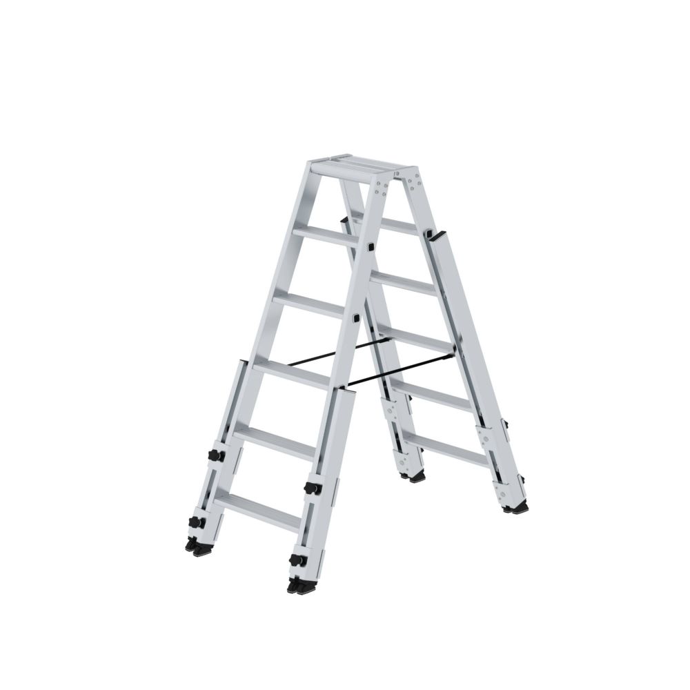 Produktbild Günzburger Stufen Stehleiter Aluminium treppengängig 2 x 6 Stufen bild 2