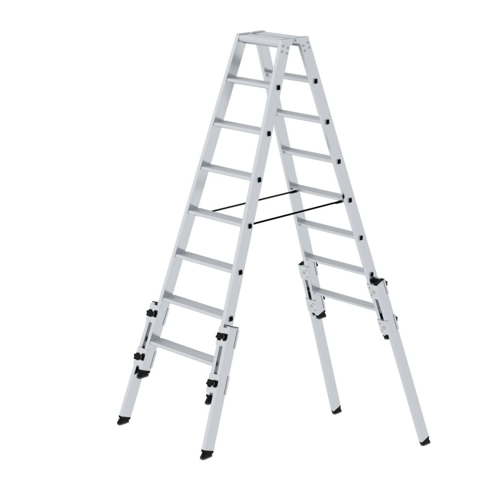 Produktbild Günzburger Stufen Stehleiter Aluminium treppengängig 2 x 8 Stufen