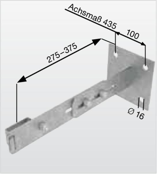 Produktbild Günzburger Verstellbare Wandhalter 275 bis 375 mit Klemmbügel für Steigleitern