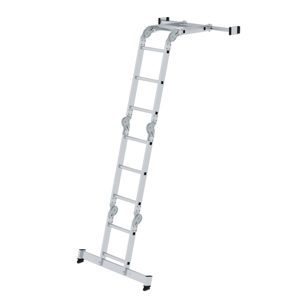 Produktbild Günzburger Vielzweckleiter 4 teilig mit nivello Traverse Holzbelag 2x3 und 2x4 Sprossen bild 6