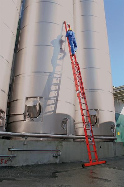 Produktbild Günzburger Vollkunststoff Seilzugleiter 2 Teile mit Traverse 2 x 12 Sprossen