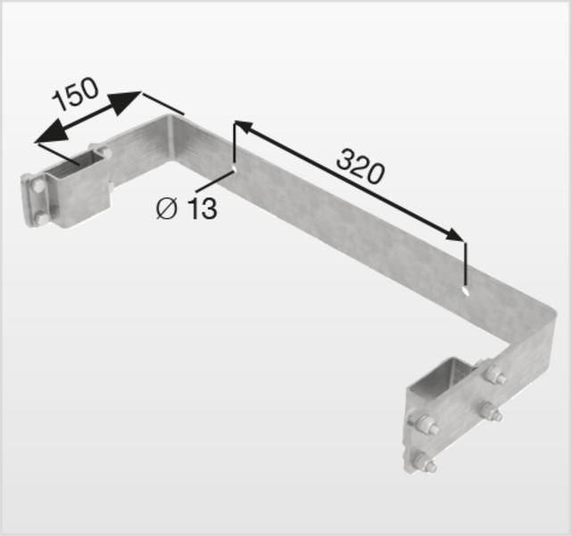 Produktbild Günzburger Wandhalter starr Stahl verzinkt 150 mm