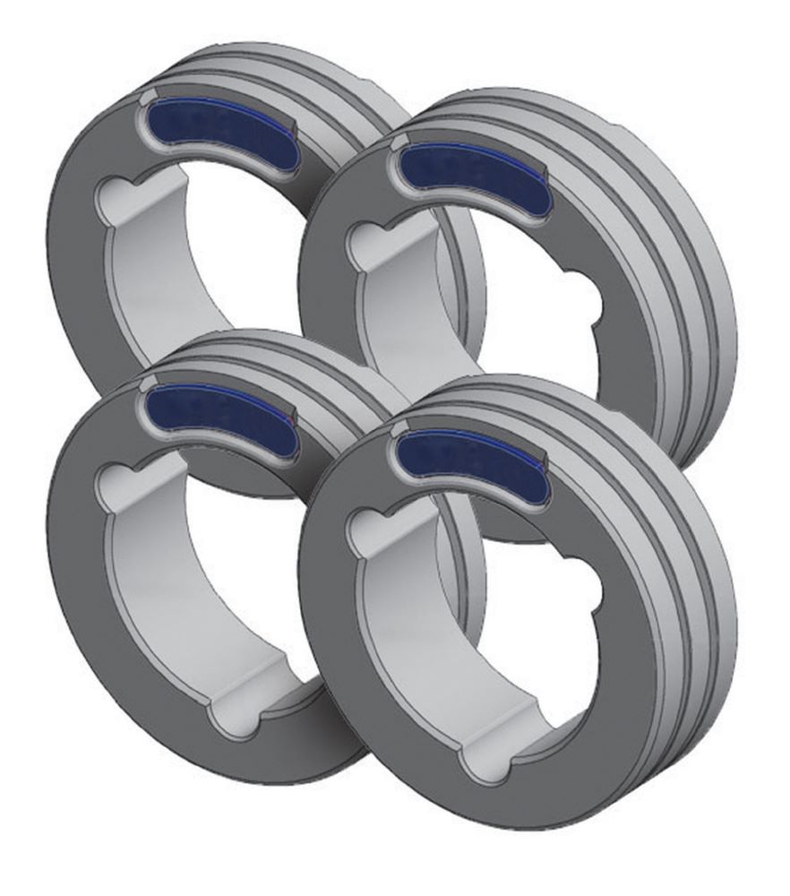 Produktbild Gys 4 Drahtführungsrollen TWIN Typ F Durchmesser 0,8/1,0 mm blau/rot Alu