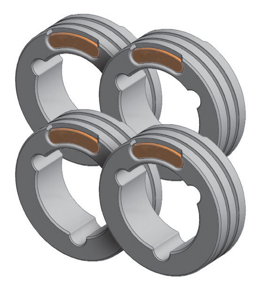 Produktbild Gys 4 Drahtführungsrollen TWIN Typ F Durchmesser 1,2/1,6 mm orange/gelb Stahl